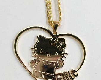 Hello Kitty Personalized Heart Pendant Necklace