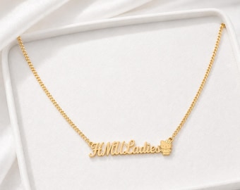 Custom Hello Kitty Name Necklace, Personalized Nameplate Necklace,Real 18K Gold Plated or Silver Plated Stainless Steel Charm Jewelry