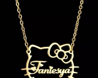 Collares de Hello Kitty chapados en oro de 18 quilates