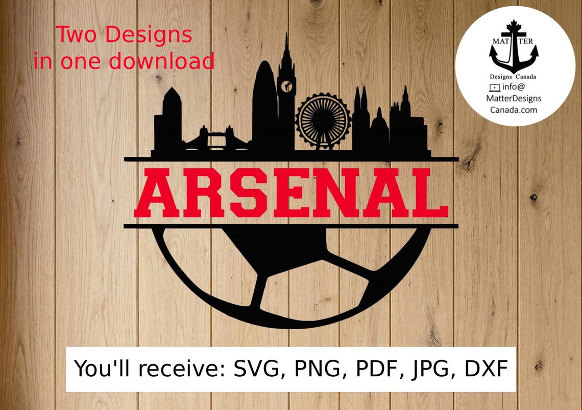 Arsenal Gunners London Skyline Digital Art | SVG, PNG, PDF, Jpg, Dxf ...