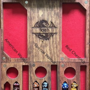 D&D Dice Box • Canadian Made • Hero Dice Vault Handmade RPG • Softwood Dice Tray • Miniature Storage • Phone + Tablet Stand