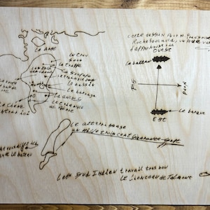 Oak Island Halpern-kaart - lasergegraveerd