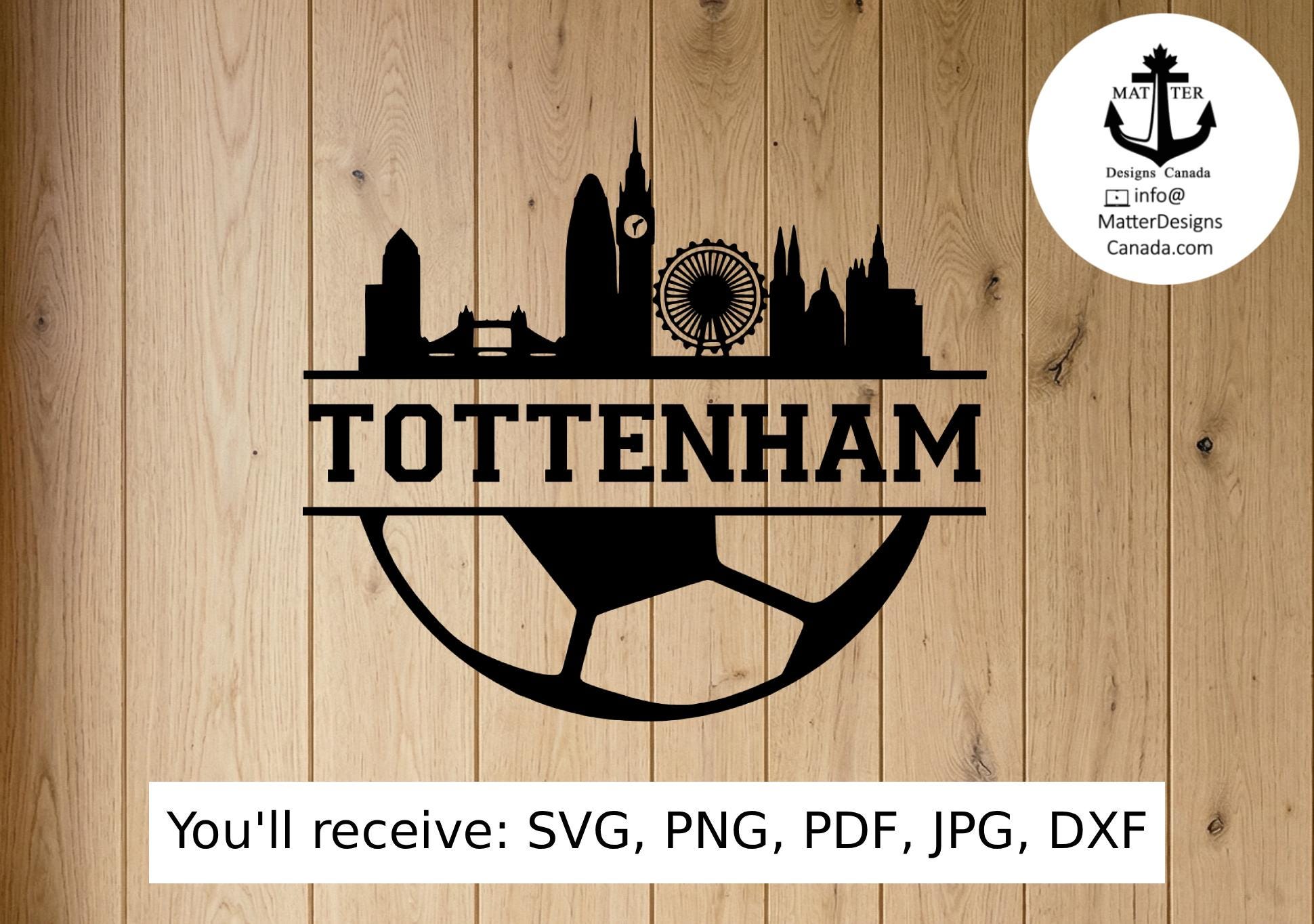 Tottenham Spurs London Skyline Digital Art | SVG, PNG, PDF, Jpg, Dxf ...