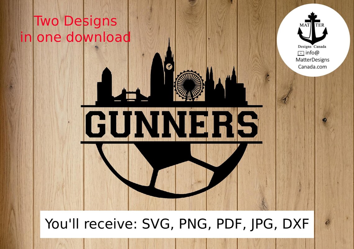 Arsenal Gunners London Skyline Digital Art | SVG, PNG, PDF, Jpg, Dxf ...