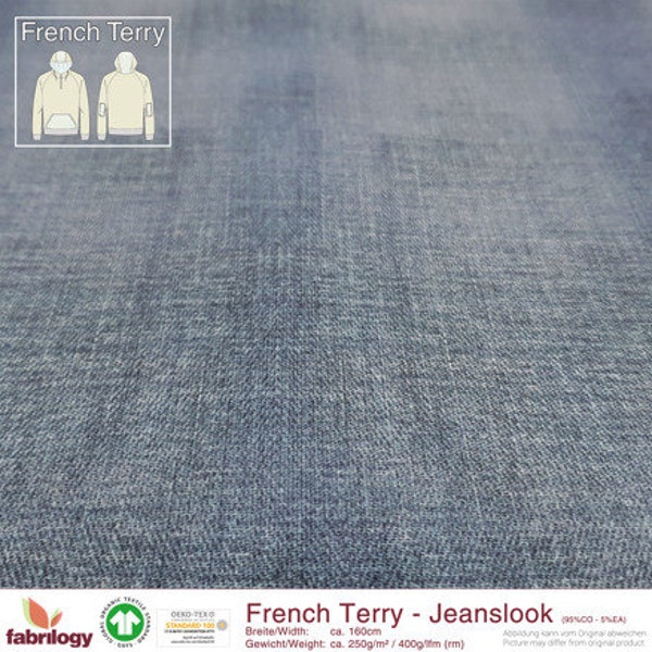 Jeansjersey - French Terry - Jeanslook - demin