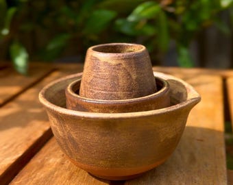 手作りの陶器製抹茶セット、マット抹茶