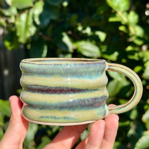 Handmade ceramic mugs, Laguna blue wave