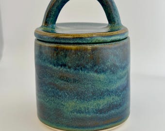 Handmade Ceramic Butter Crock - bayou blue (custom colours available, just message me)