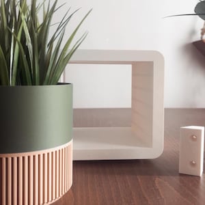 Mensola a cubi impilabili: organizer da scrivania, decorazione moderna, montabile, mensole sospese ispirate al design di metà secolo.