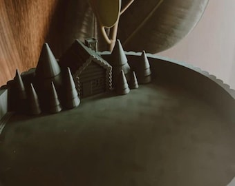 Winter Village Decor Tray: 3D Printed Christmas Catchall Bowl