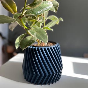 Vaso per piante testurizzato: design vettoriale geometrico, vaso ecologico e sostenibile
