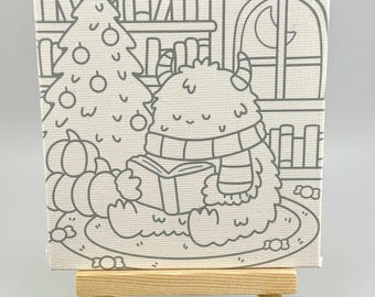 Monster Christmas Painting Kit: 3-inch Canvas Art