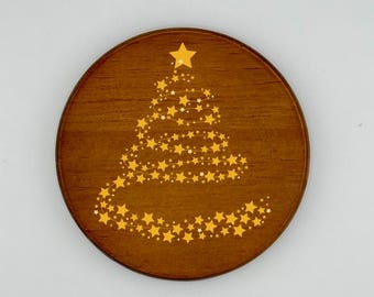 Star Tree Christmas Coaster | Home Family Gift - Set of 4
