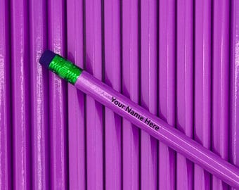 Purple Vibrant Personalized Pencils Pack