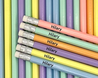 Personalized Pastel Pencils: Custom Name, Back To School Gift