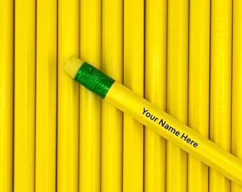 Yellow Vibrant Personalized Pencils Pack