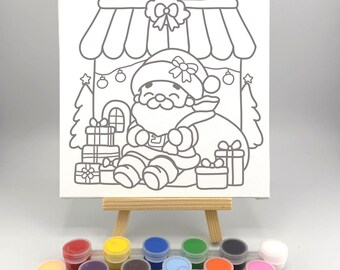 Santa's Workshop Painting Kit: 6-inch Canvas Art