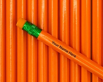 Orange Vibrant Personalized Pencils Pack