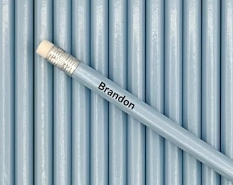 Personalized Pastel Blue Pencils: Custom Engraved #2 Pencils