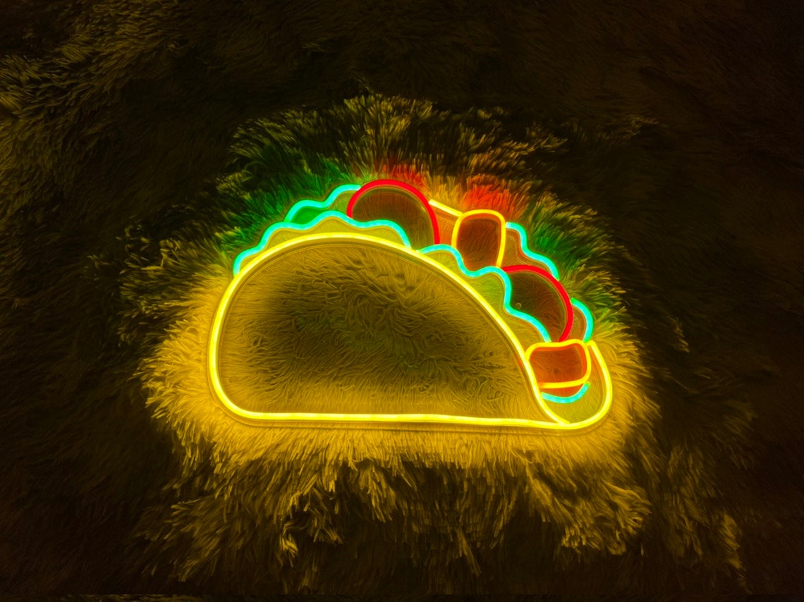Taco Led Neon Sign Taco Neon Light LED Burrito Wall Neon | Etsy
