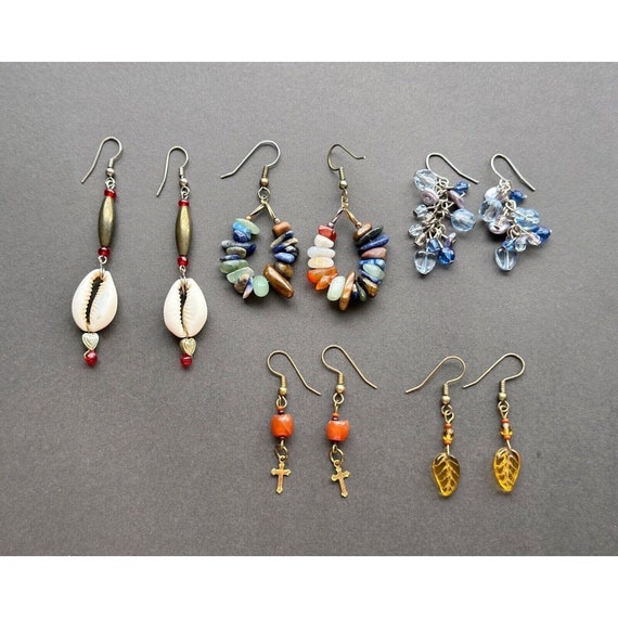 Vintage Dangle Drop earrings Lot of 5 - image 1