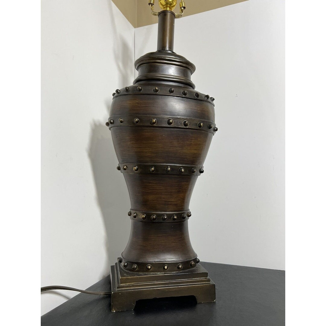 Unique Art Deco Rustic Brown Table Lamp 31x 8 Etsy