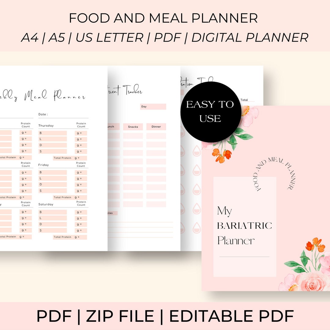 2024 Bariatric Food Tracker,bariatric Surgery Food Nutrient Tracker,hydration/protein and