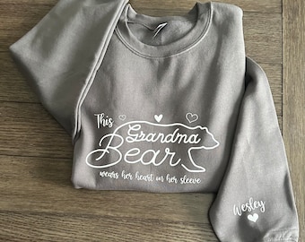Grandma Bear Sweater, Grandma Bear Sweatshirt, Girly Fan, Grandma Bear Sweatshirt, Girly Sweater, Fun Unique Shirt, Grandma Crewneck