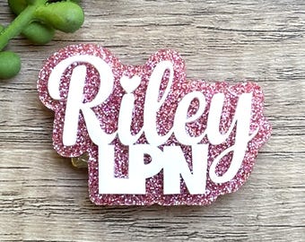 Custom Nurse Magnetic Name Tag, Work Badge Plate with Magnetic Backing, Nurse Badge, Teacher Name Plate