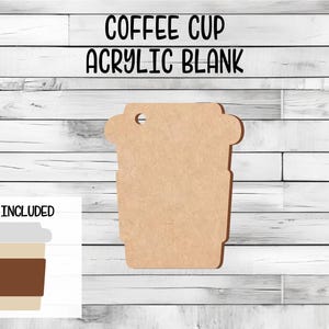 Coffee Acrylic Blank, Coffee Cup Acrylic Shapes Badge Reels and Phone Grip, School DIY Acrylic Blank Supplies, Clear Acrylic Craft Blank