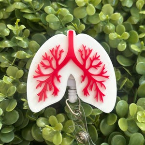 Respiratory Therapist Badge Reel, RT Gift, Nurse Badge Reel, Respiratory Therapy Gift, Lungs Badge Holder, Rrt ID Holder image 3