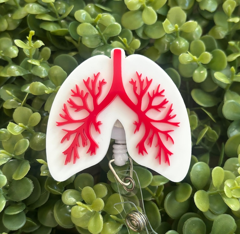 Respiratory Therapist Badge Reel, RT Gift, Nurse Badge Reel, Respiratory Therapy Gift, Lungs Badge Holder, Rrt ID Holder image 3