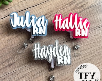 Personalized Nurse Badge Reel, Nursing Assistant Badge Reel, Custom Nurse Gift, Doctor Badge Holder, Nurse Appreciation, Graduation, RN, MA