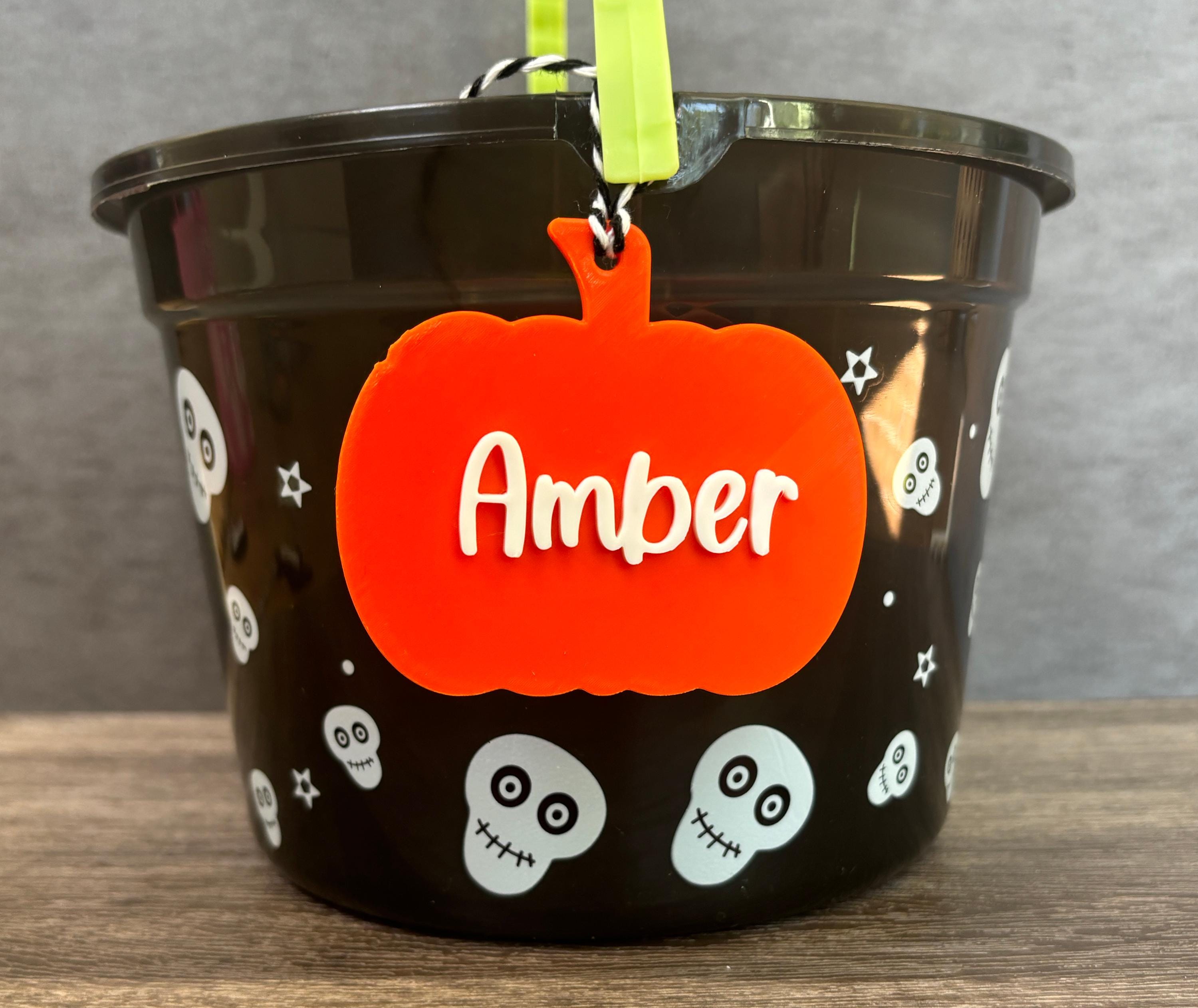 Boo Basket Tag, Personalized Ghost Name Tag, Halloween Basket Tag, Bat ...