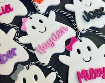 Personalized Ghost Name Tag, Halloween Basket Tag, Boo Basket Tags, Ghost Tag, Halloween Name Tag, Boo Bag Tag, Halloween Party Favor
