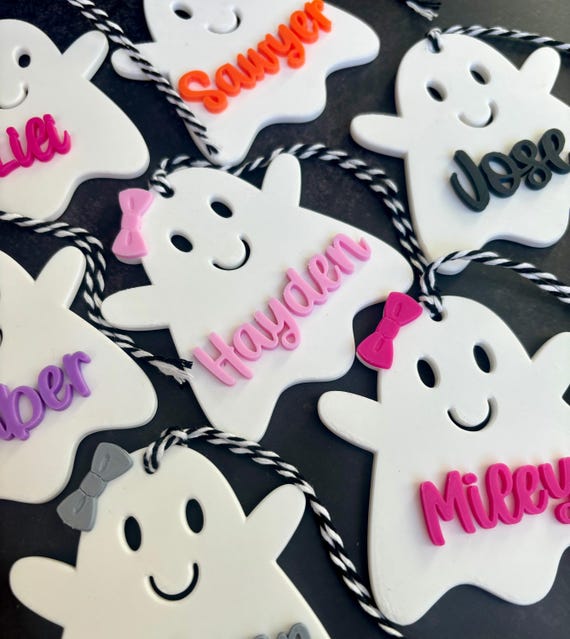 Personalized Ghost Name Tag, Halloween Basket Tag, Boo Basket Tags, Ghost Tag, Halloween Name Tag, Boo Bag Tag, Halloween Party Favor