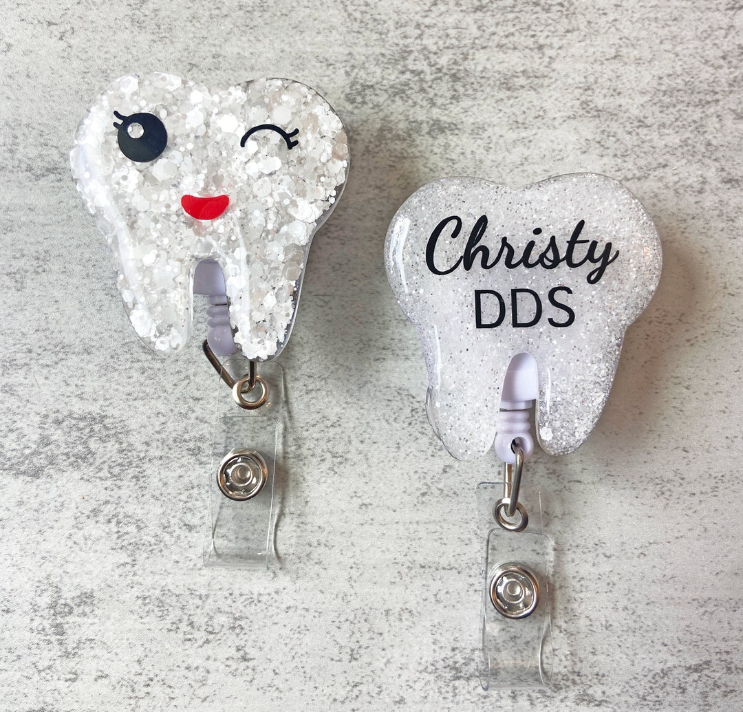 Tooth Badge Reel Dentist Interchangeable Badge Holder Etsy