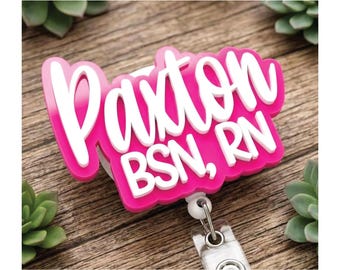BSN RN Badge Reel, Personalized RN Nurse Badge Holder