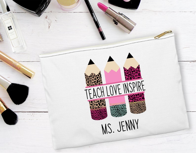 Personalized Teacher Bag Teacher Gift Teacher Cosmetic Bag Etsy