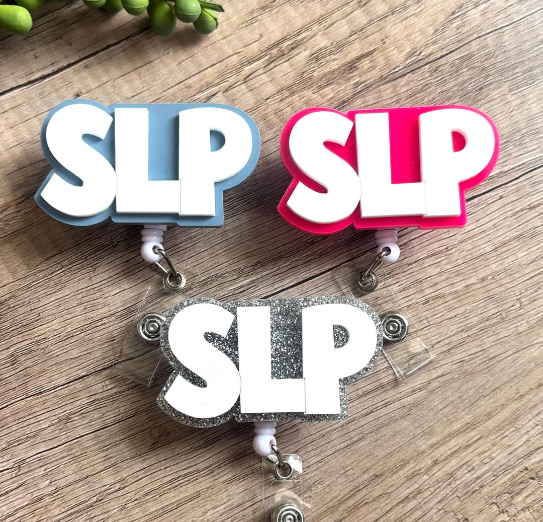Slp Ribbons SLP Badge Reel, Slp Assistant Badge Reel, Speech Language Pathologist ...