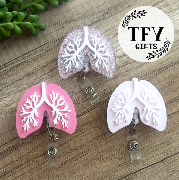 Respiratory Therapist Badge Reel, RT Gift, Nurse Badge Reel, Respiratory Therapy Gift, Lungs Badge Holder, Rrt ID Holder
