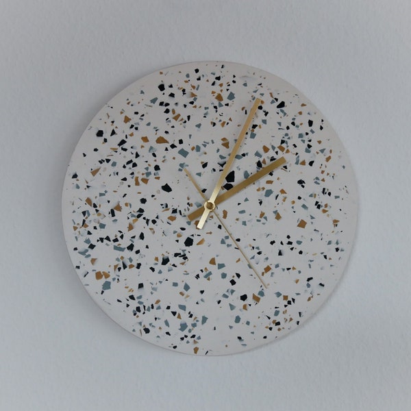 Terrazzo Design Wanduhr | lautlos | schleichend | 30cm