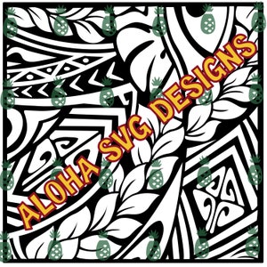 Hawaiian Maile Lei Tribal Background SVG/PNG/PDF Design