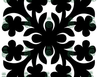 Plumeria Hawaiian Quilt Block Design SVG/PDF/PNG