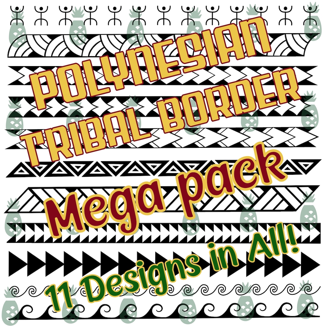 Polynesian Tribal Border MEGA Pack SVG/PNG - Etsy