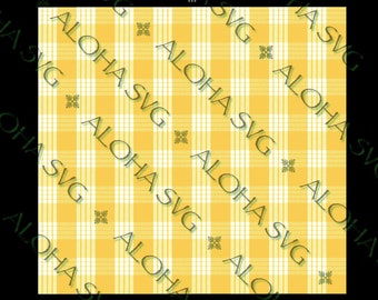 New! Hawaiian Yellow Palaka Background PNG