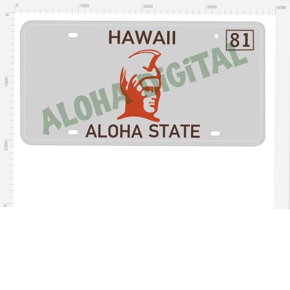 PNG 3 Hawaii Aloha State License Plate Designs - Etsy