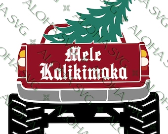 PNG/SVG Mele Kalikimaka Lifted Tacoma Pickup