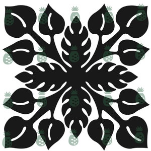 Anthurium2 Hawaiian Quilt Block Design SVG/PDF/PNG