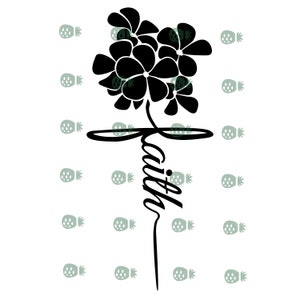 DIGITAL Plumeria Bouquet FAITH Script SVG